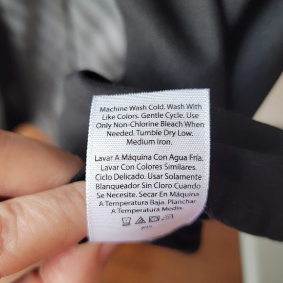 Medium Black Casual Dress Tunic Top w/ Pockets Cuffed Short Sleeves Time & Tru - Picture 6 of 10